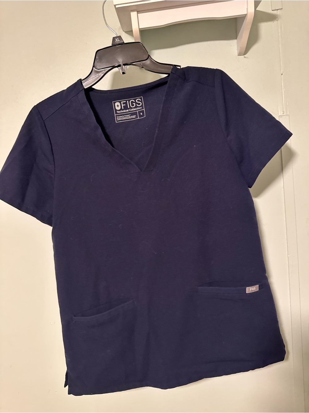 FIGS Navy Short-Sleeve V-Neck Scrub Top